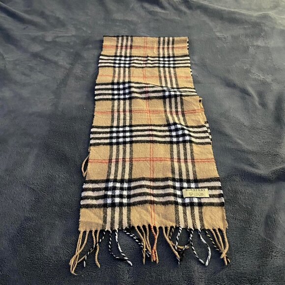 BURBERRY scarf beige nova check 100% lambswool authentic from London England - Picture 6 of 7